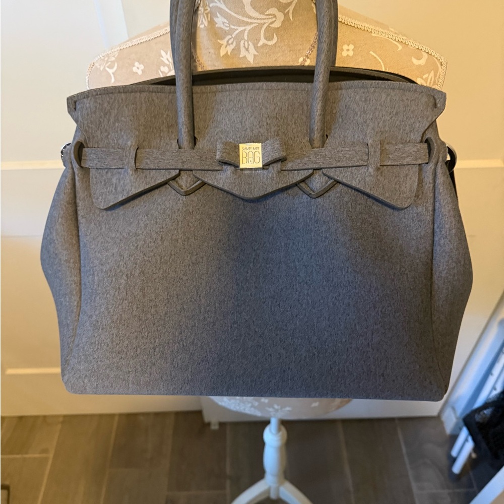 Gray Italian Save my bag Structured Handbag